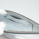 PRADA Accessory Pouch Metallic leather Silver Auth 101052AM-25