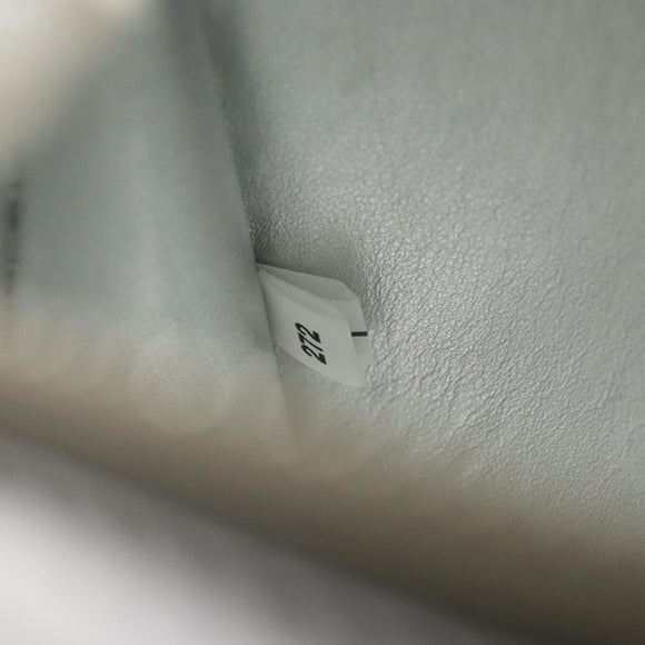 PRADA Accessory Pouch Metallic leather Silver Auth 101052AM