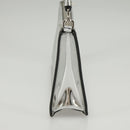 PRADA Accessory Pouch Metallic leather Silver Auth 101052SAM-3