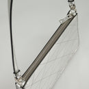 PRADA Accessory Pouch Metallic leather Silver Auth 101052SAM-6