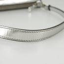 PRADA Accessory Pouch Metallic leather Silver Auth 101052AM-8