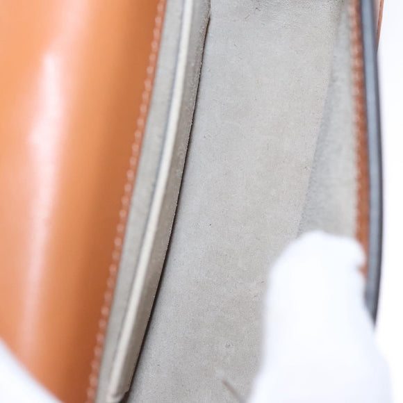 Chloe Nile Hand Bag Enamel Leather 2way Silver Brown Auth 101064