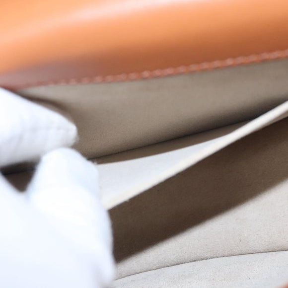 Chloe Nile Hand Bag Enamel Leather 2way Silver Brown Auth 101064