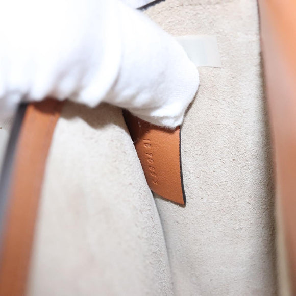 Chloe Nile Hand Bag Enamel Leather 2way Silver Brown Auth 101064