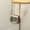 Chloe Nile Hand Bag Enamel Leather 2way Silver Brown Auth 101064-24