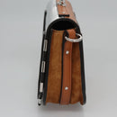 Chloe Nile Hand Bag Enamel Leather 2way Silver Brown Auth 101064-4