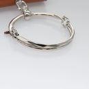 Chloe Nile Hand Bag Enamel Leather 2way Silver Brown Auth 101064-7