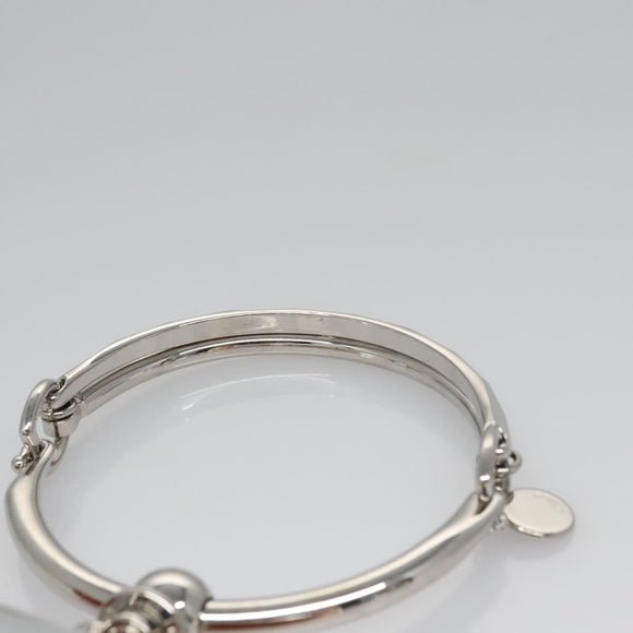 Chloe Nile Hand Bag Enamel Leather 2way Silver Brown Auth 101064