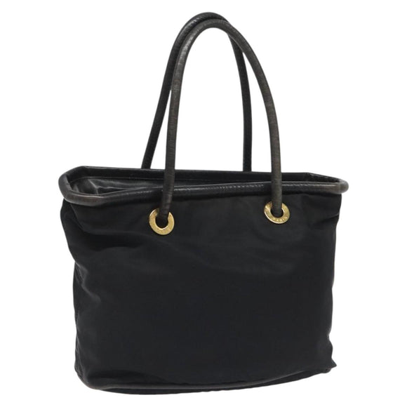 CELINE Shoulder Bag Nylon Black Auth 101065