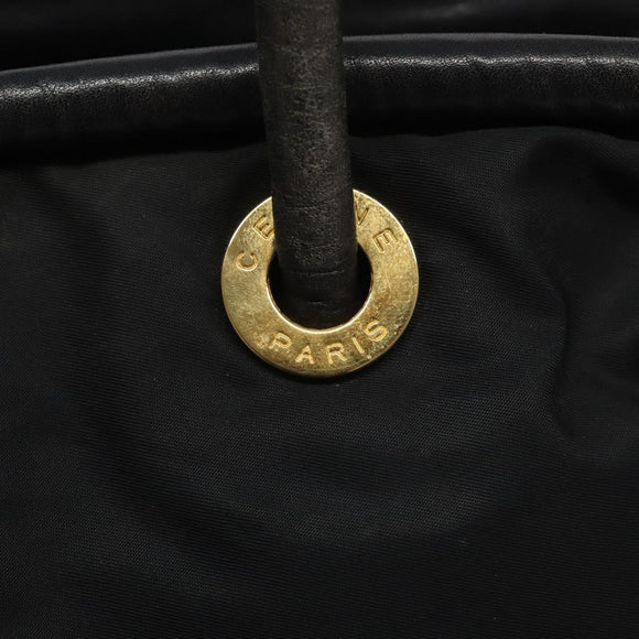 CELINE Shoulder Bag Nylon Black Auth 101065