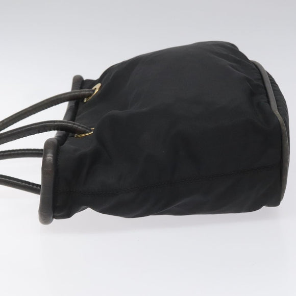 CELINE Shoulder Bag Nylon Black Auth 101065