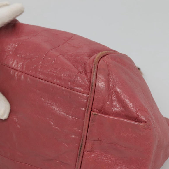 Chloe Etel Hand Bag Leather 2way Pink Gold Auth 101068