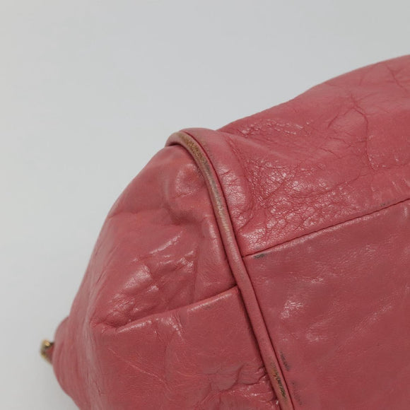 Chloe Etel Hand Bag Leather 2way Pink Gold Auth 101068