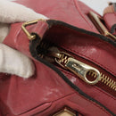 Chloe Etel Hand Bag Leather 2way Pink Gold Auth 101068-10