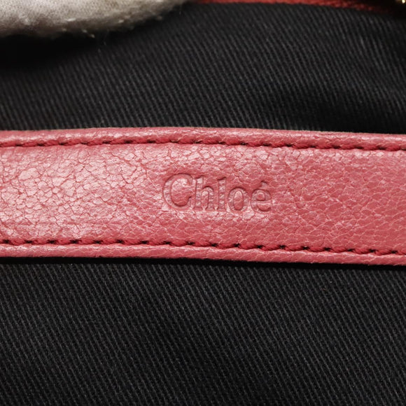 Chloe Etel Hand Bag Leather 2way Pink Gold Auth 101068