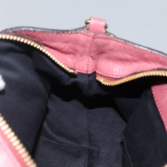 Chloe Etel Hand Bag Leather 2way Pink Gold Auth 101068