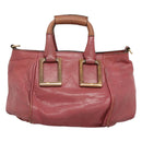 Chloe Etel Hand Bag Leather 2way Pink Gold Auth 101068-2