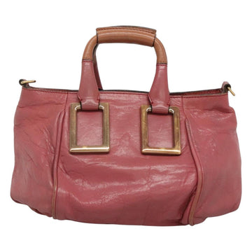 Chloe Etel Hand Bag Leather 2way Pink Gold Auth 101068 - 0