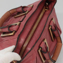 Chloe Etel Hand Bag Leather 2way Pink Gold Auth 101068-6