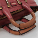 Chloe Etel Hand Bag Leather 2way Pink Gold Auth 101068-7