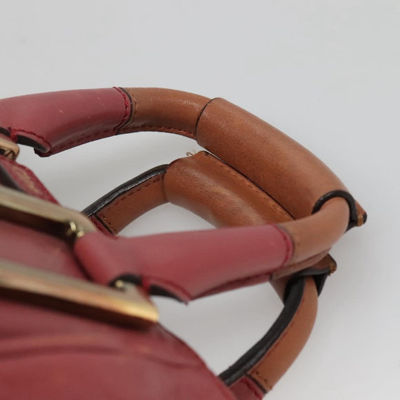 Chloe Etel Hand Bag Leather 2way Pink Gold Auth 101068