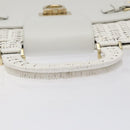 Salvatore Ferragamo Gancini Hand Bag Wicker White Auth 101078-7