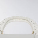 Salvatore Ferragamo Gancini Hand Bag Wicker White Auth 101078-8