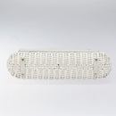 Salvatore Ferragamo Gancini Hand Bag Wicker White Auth 101078-5