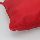 PRADA Shoulder Bag Nylon Red Silver Auth 101081-15