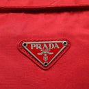 PRADA Shoulder Bag Nylon Red Silver Auth 101081-18