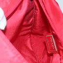 PRADA Shoulder Bag Nylon Red Silver Auth 101081-20