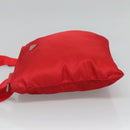 PRADA Shoulder Bag Nylon Red Silver Auth 101081-4