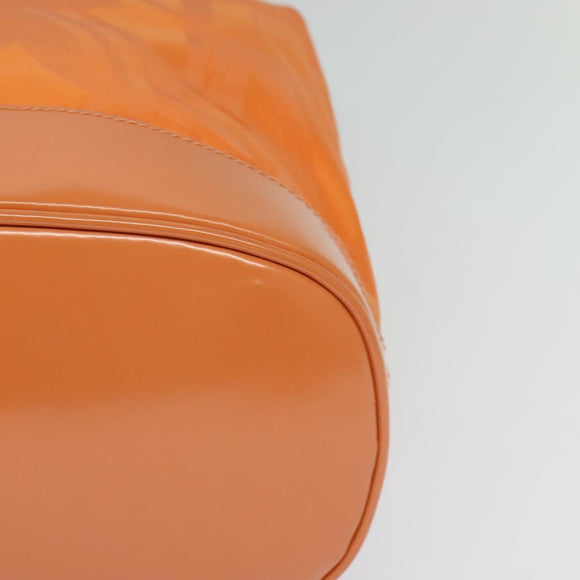 Salvatore Ferragamo Shoulder Bag Nylon Leather Orange Auth 101087