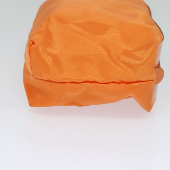 Salvatore Ferragamo Shoulder Bag Nylon Leather Orange Auth 101087