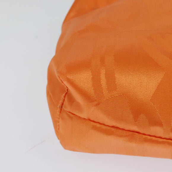 Salvatore Ferragamo Shoulder Bag Nylon Leather Orange Auth 101087