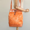 Salvatore Ferragamo Shoulder Bag Nylon Leather Orange Auth 101087-35