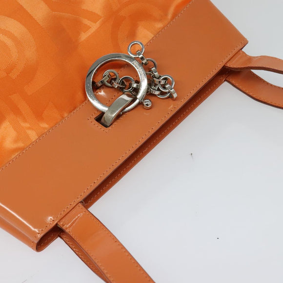 Salvatore Ferragamo Shoulder Bag Nylon Leather Orange Auth 101087