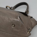 Salvatore Ferragamo Gancini Sofia Hand Bag Leather 2way Silver Auth 101090-14