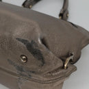 Salvatore Ferragamo Gancini Sofia Hand Bag Leather 2way Silver Auth 101090-9