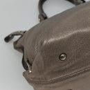 Salvatore Ferragamo Gancini Sofia Hand Bag Leather 2way Silver Auth 101090-16