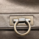 Salvatore Ferragamo Gancini Sofia Hand Bag Leather 2way Silver Auth 101090-17