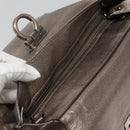 Salvatore Ferragamo Gancini Sofia Hand Bag Leather 2way Silver Auth 101090-10