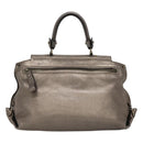 Salvatore Ferragamo Gancini Sofia Hand Bag Leather 2way Silver Auth 101090-2