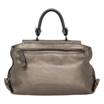 Salvatore Ferragamo Gancini Sofia Hand Bag Leather 2way Silver Auth 101090 - 0