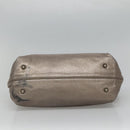 Salvatore Ferragamo Gancini Sofia Hand Bag Leather 2way Silver Auth 101090-5