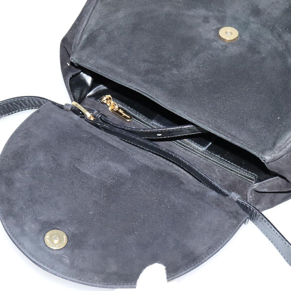 Salvatore Ferragamo Hand Bag Leather 2way Black Auth 101091