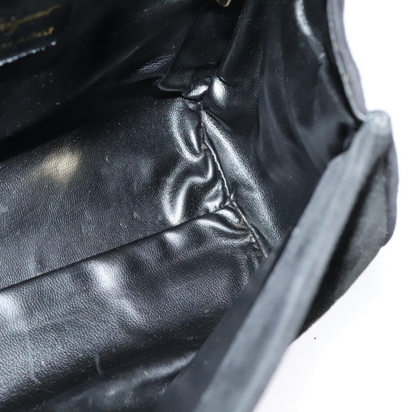 Salvatore Ferragamo Hand Bag Leather 2way Black Auth 101091