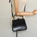 Salvatore Ferragamo Hand Bag Leather 2way Black Auth 101092-22