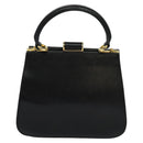 Salvatore Ferragamo Hand Bag Leather 2way Black Auth 101092-2