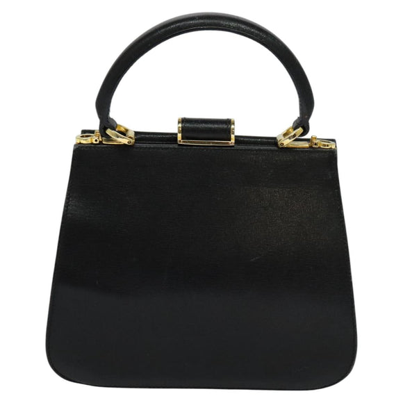 Salvatore Ferragamo Hand Bag Leather 2way Black Auth 101092